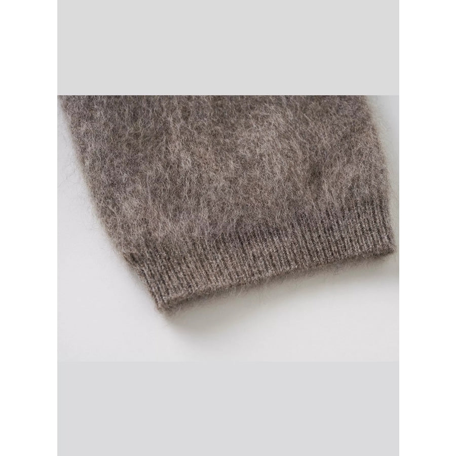 Fuzzy Button Up Cropped Cardigan Apparel and Accessories