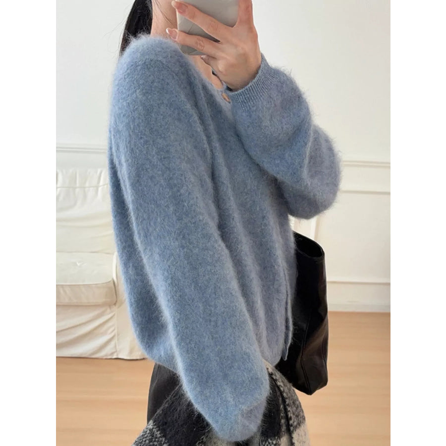 Fuzzy Button Up Cropped Cardigan Apparel and Accessories