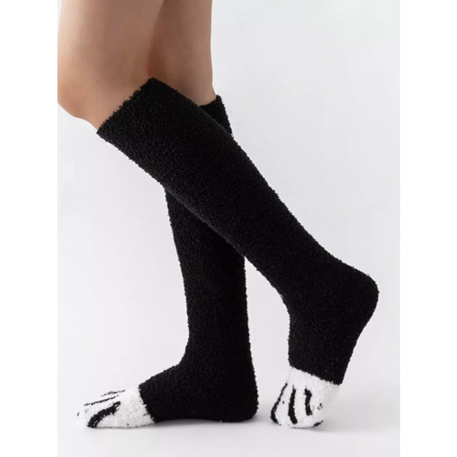 Fuzzy Knee-High Animal Paw Socks Apparel and Accessories