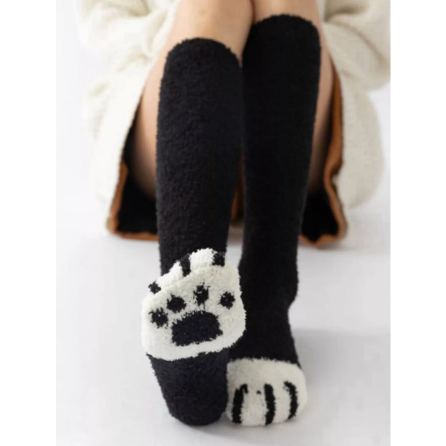Fuzzy Knee-High Animal Paw Socks Apparel and Accessories
