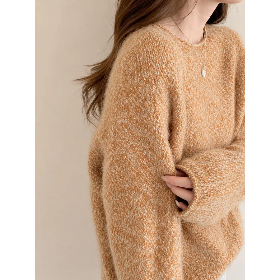 Fuzzy Knit Crew Neck Sweater Apparel and Accessories