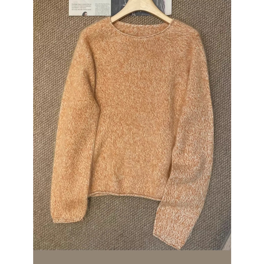 Fuzzy Knit Crew Neck Sweater Apparel and Accessories
