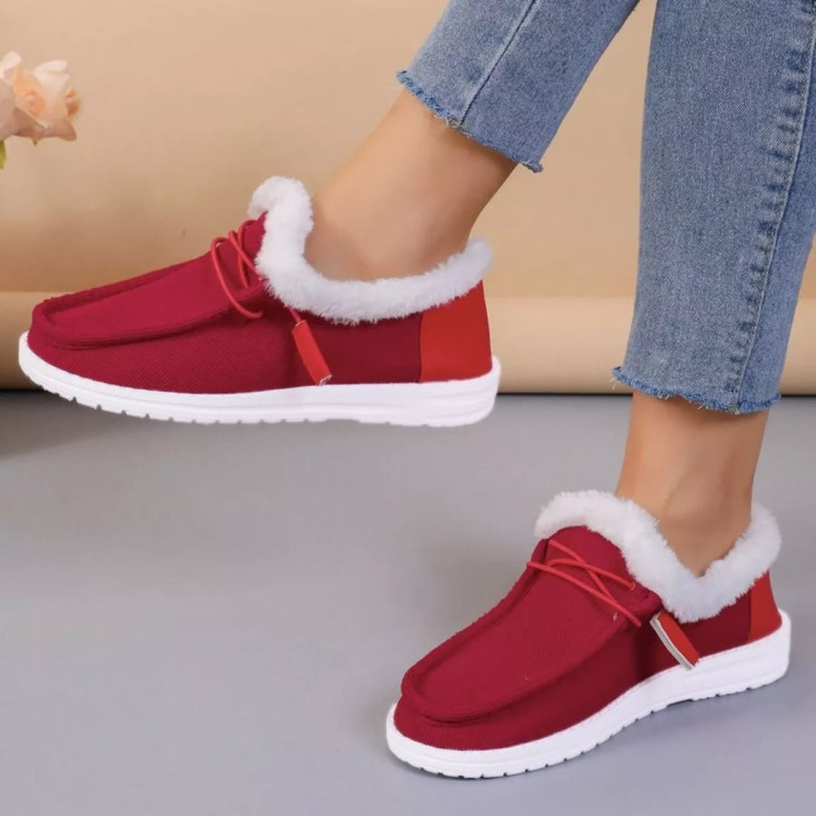 Fuzzy Lined Corduroy Slip-Ons Apparel and Accessories