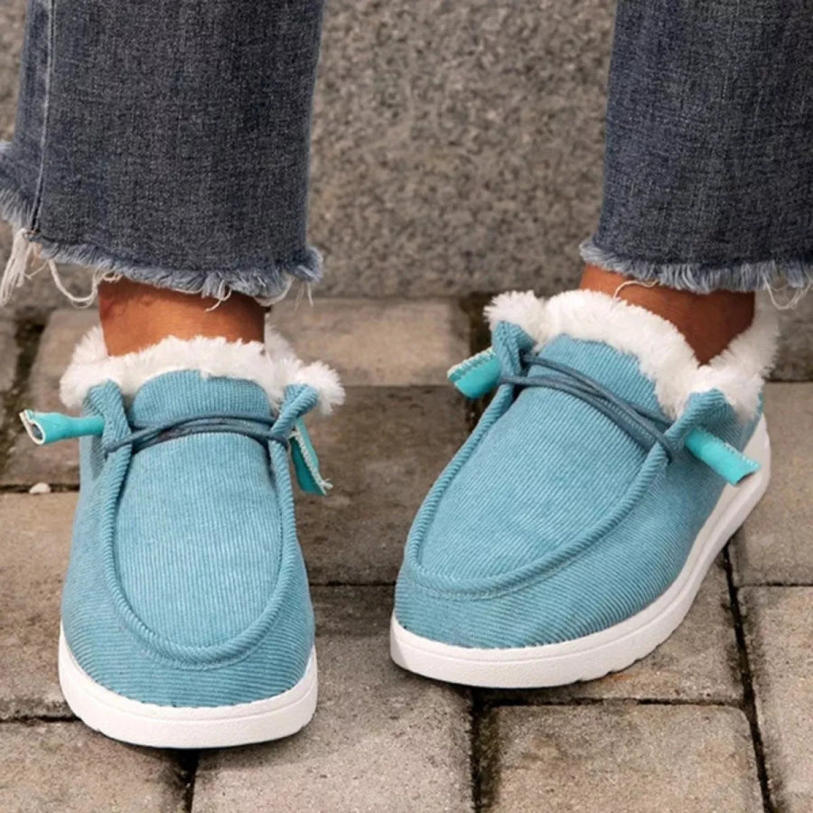 Fuzzy Lined Corduroy Slip-Ons Apparel and Accessories