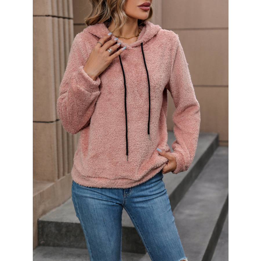 Fuzzy Long Sleeve Hoodie Apparel and Accessories