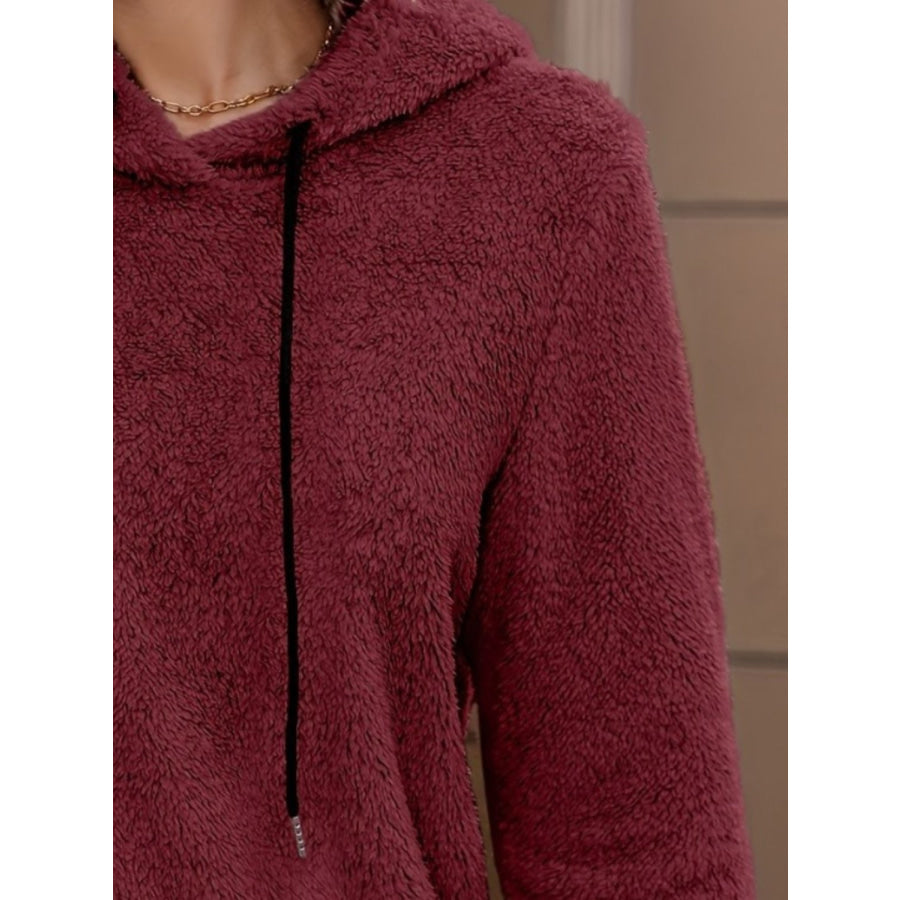 Fuzzy Long Sleeve Hoodie Apparel and Accessories