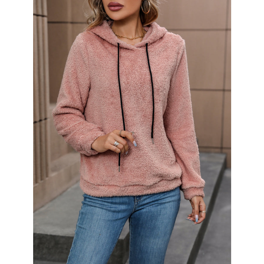 Fuzzy Long Sleeve Hoodie Apparel and Accessories