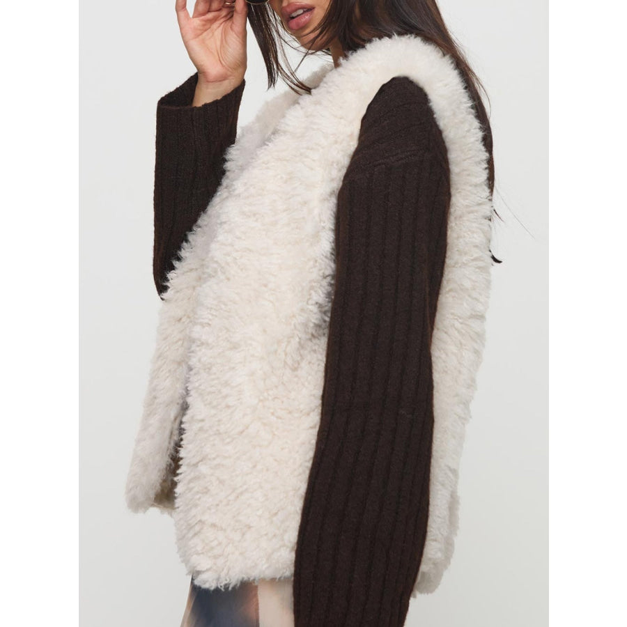 Fuzzy Open Front Vest Coat Apparel and Accessories