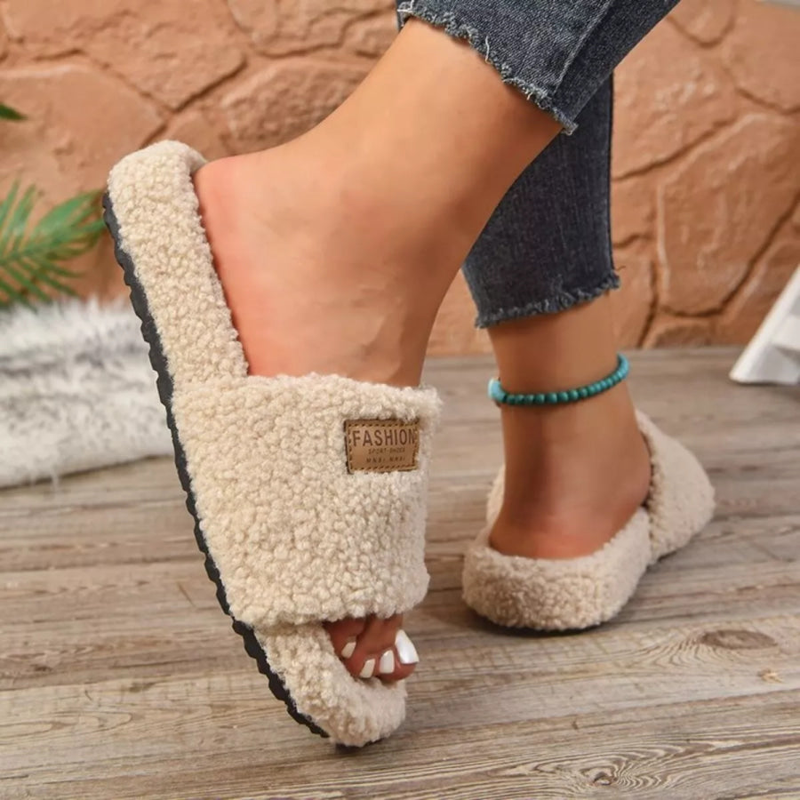 Fuzzy Open Toe Slippers Apparel and Accessories