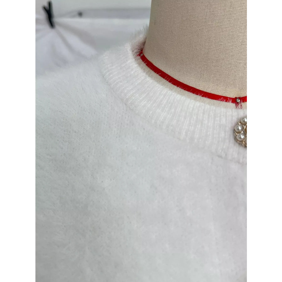 Fuzzy Peplum Cardigan with Pearl Buttons Apparel and Accessories
