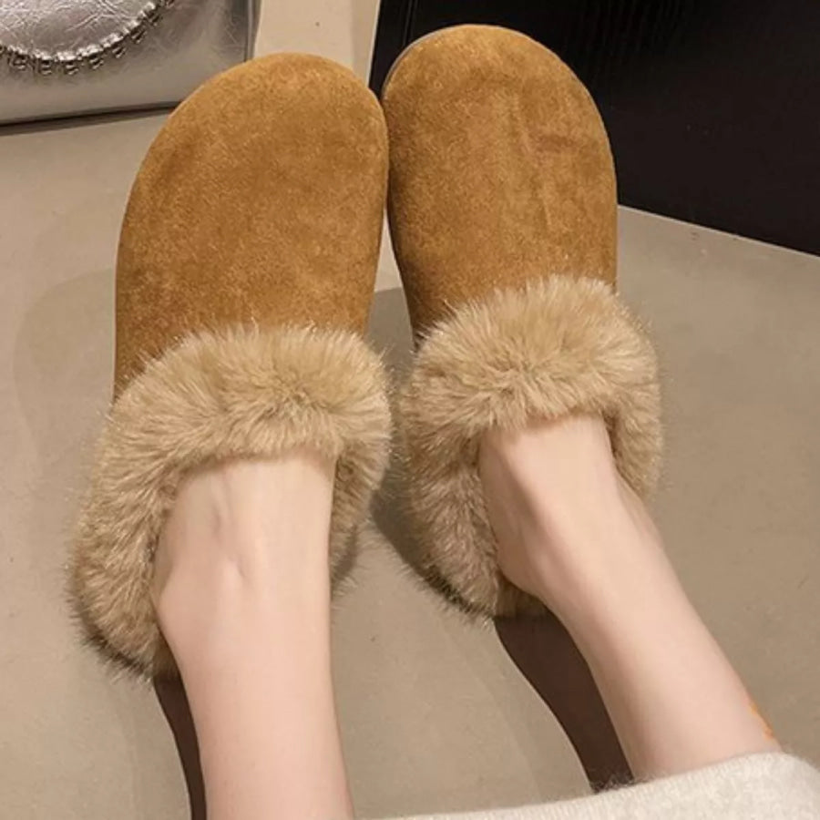 Fuzzy Plush Warm Indoor Slippers Caramel / 35 Apparel and Accessories