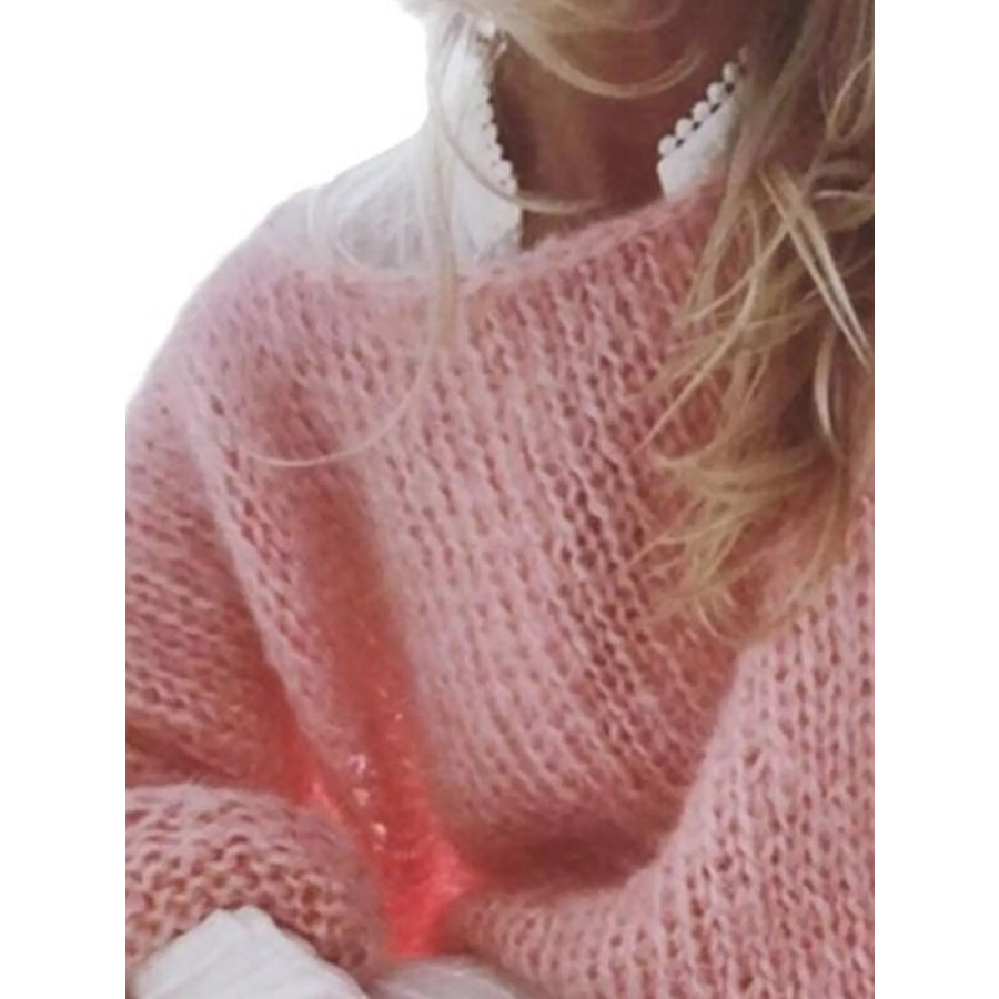 Fuzzy Round Neck Sweater Apparel and Accessories