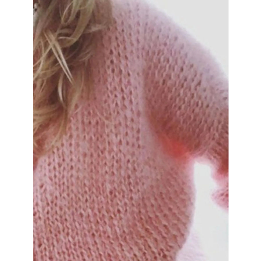 Fuzzy Round Neck Sweater Apparel and Accessories