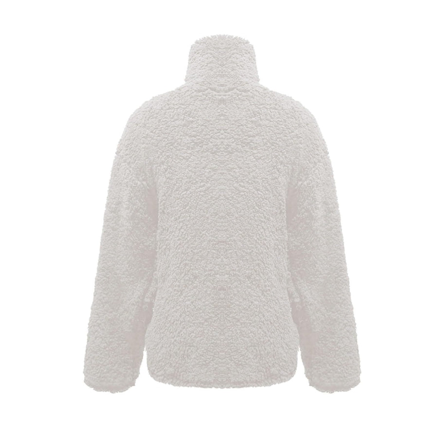 Fuzzy Turtleneck Long Sleeve Sweatshirt Apparel and Accessories