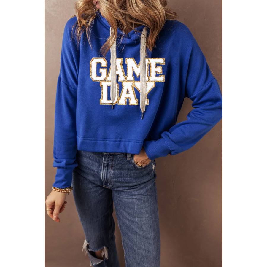 GAME DAY Drawstring Long Sleeve Hoodie Apparel and Accessories