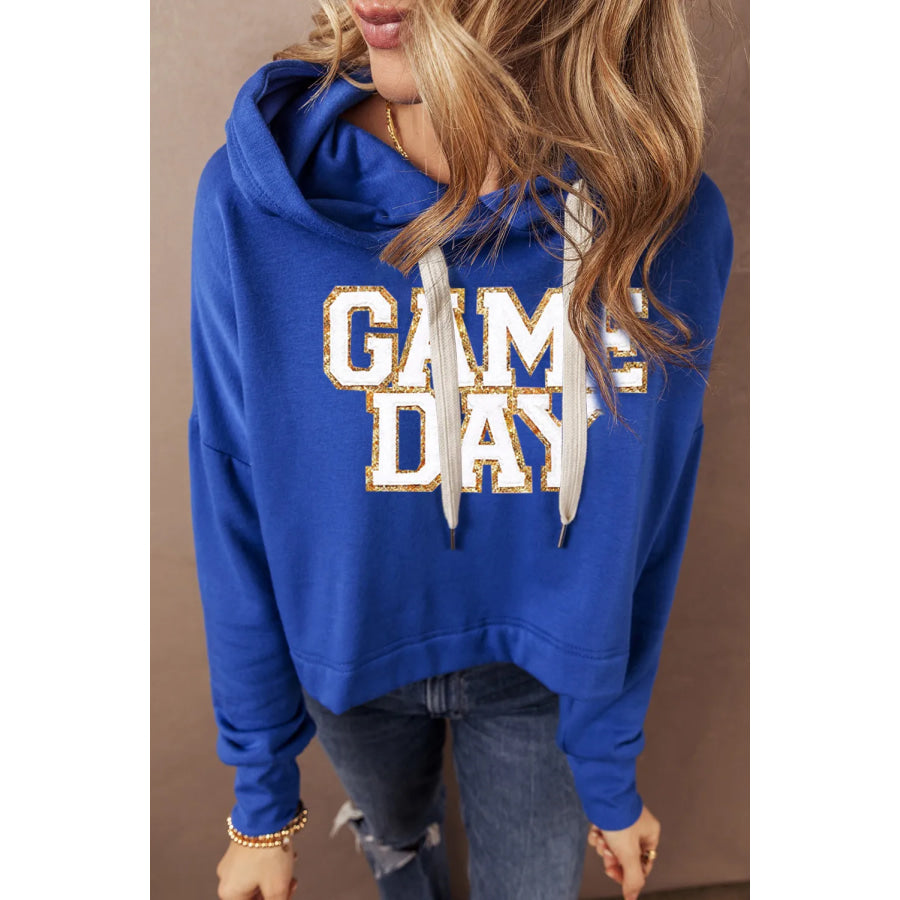 GAME DAY Drawstring Long Sleeve Hoodie Apparel and Accessories