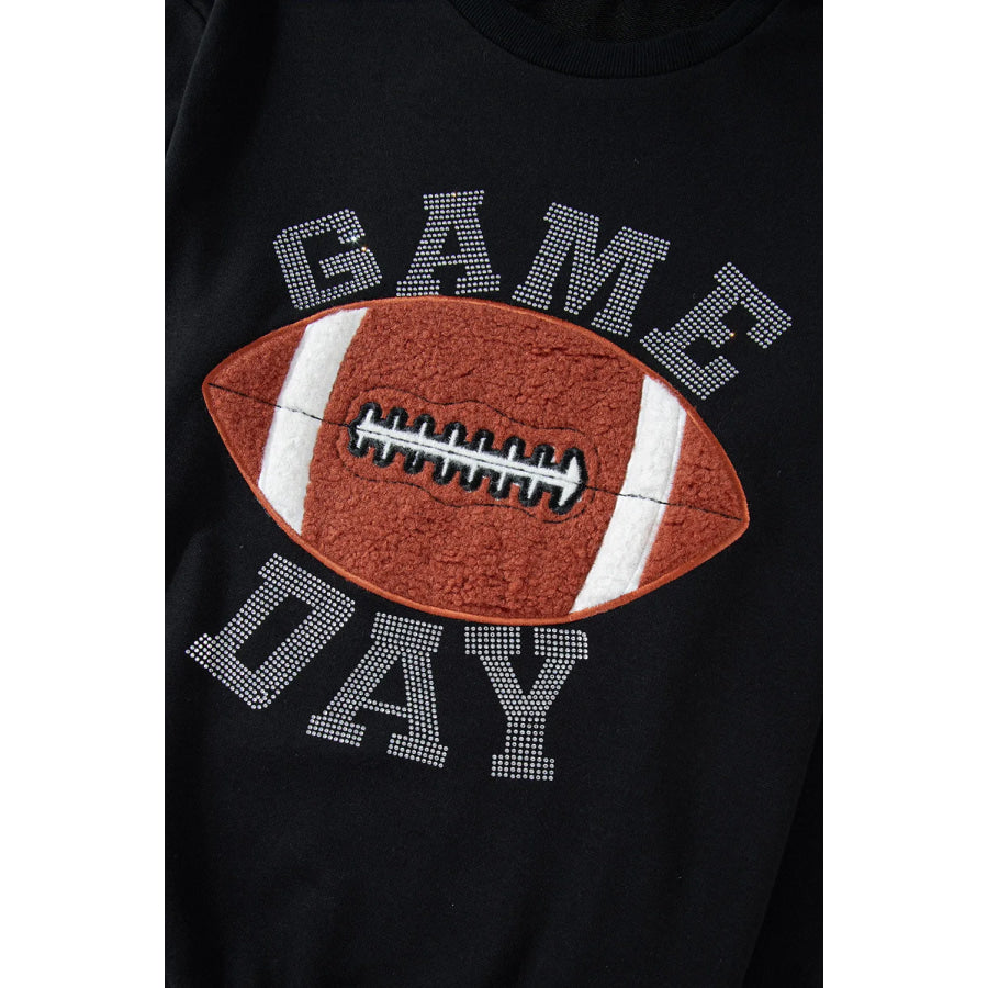 GAME DAY Football Round Neck Long Sleeve Top and Shorts Set Apparel and Accessories