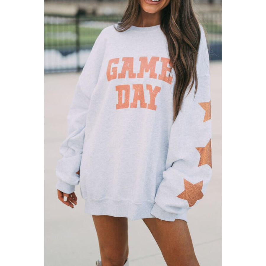 GAME DAY Long Sleeve Round Neck Sweatshirt Sherbet / S Shirts &amp; Tops