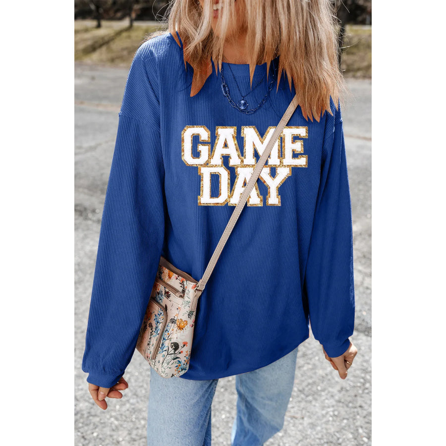 GAME DAY Round Neck Long Sleeve Sweatshirt Apparel and Accessories