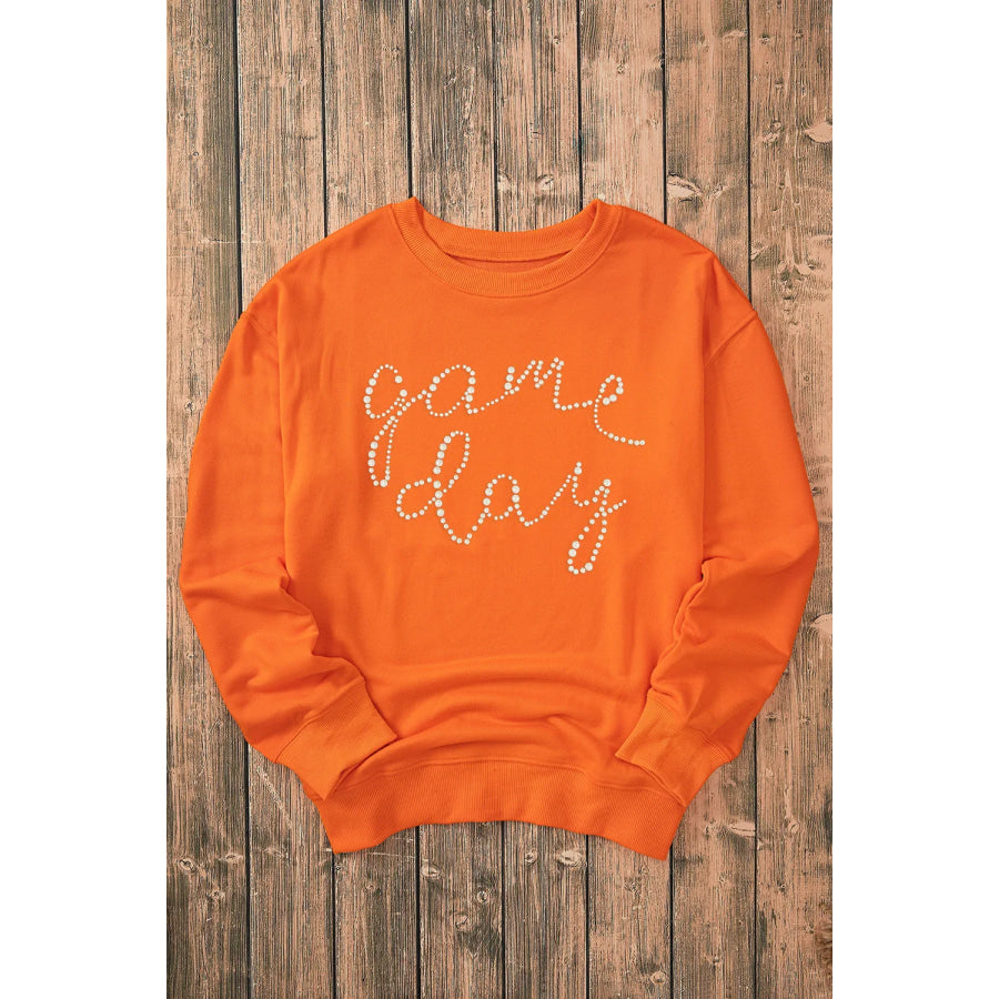 GAME DAY Round Neck Long Sleeve Sweatshirt Apparel and Accessories