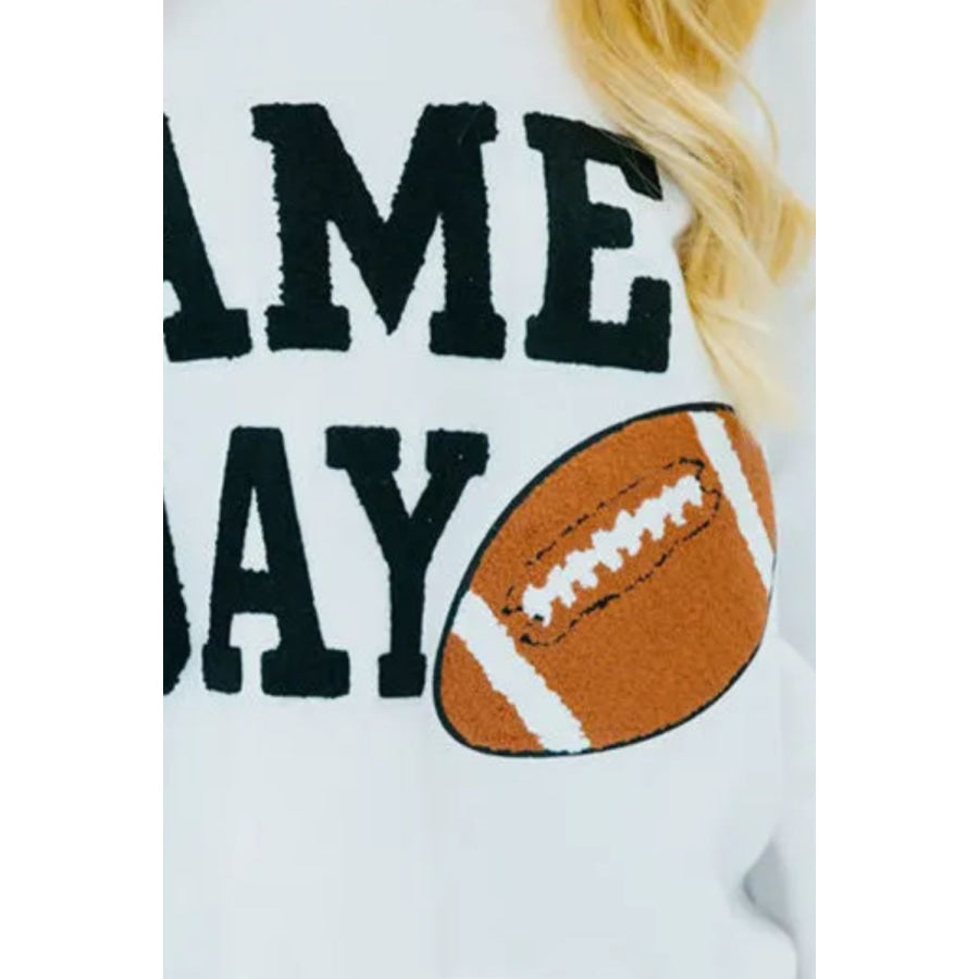 GAME DAY Round Neck Long Sleeve Sweatshirt Apparel and Accessories