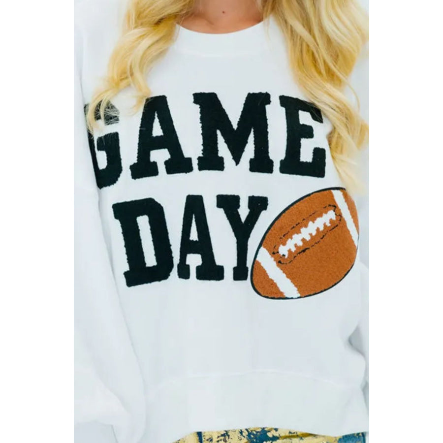 GAME DAY Round Neck Long Sleeve Sweatshirt Apparel and Accessories