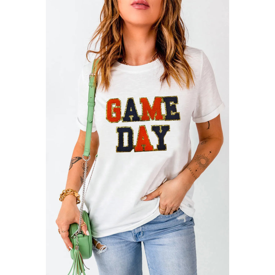 GAME DAY Round Neck Short Sleeve T-Shirt Apparel and Accessories