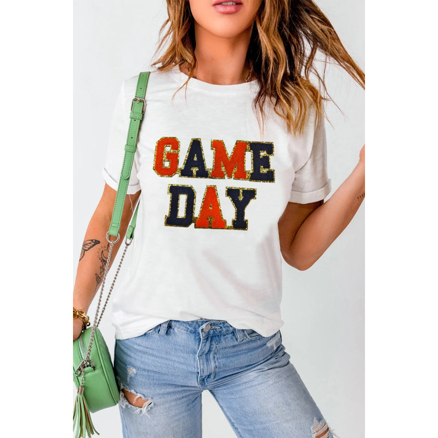 GAME DAY Round Neck Short Sleeve T-Shirt Apparel and Accessories