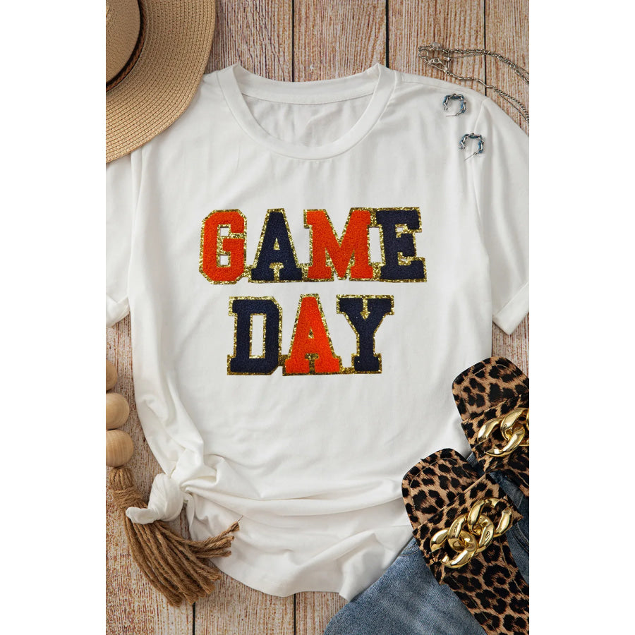 GAME DAY Round Neck Short Sleeve T-Shirt Apparel and Accessories