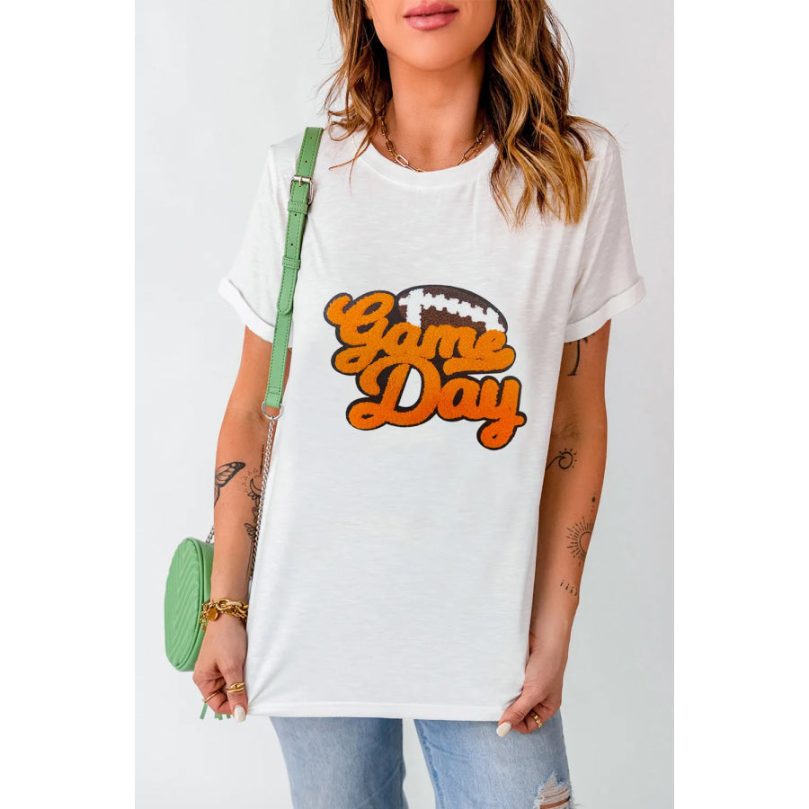 GAME DAY Round Neck Short Sleeve T-Shirt Apparel and Accessories