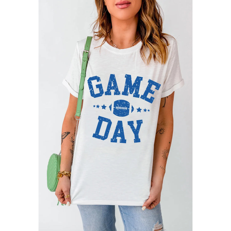 GAME DAY Round Neck Short Sleeve T-Shirt Apparel and Accessories