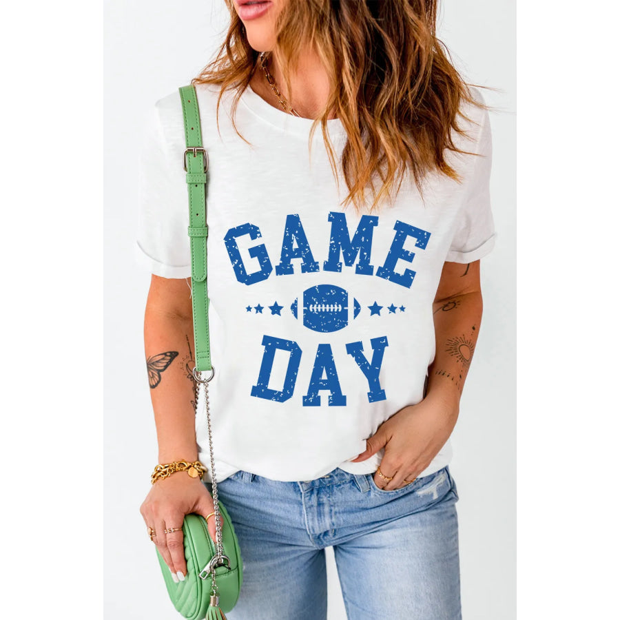 GAME DAY Round Neck Short Sleeve T-Shirt Apparel and Accessories