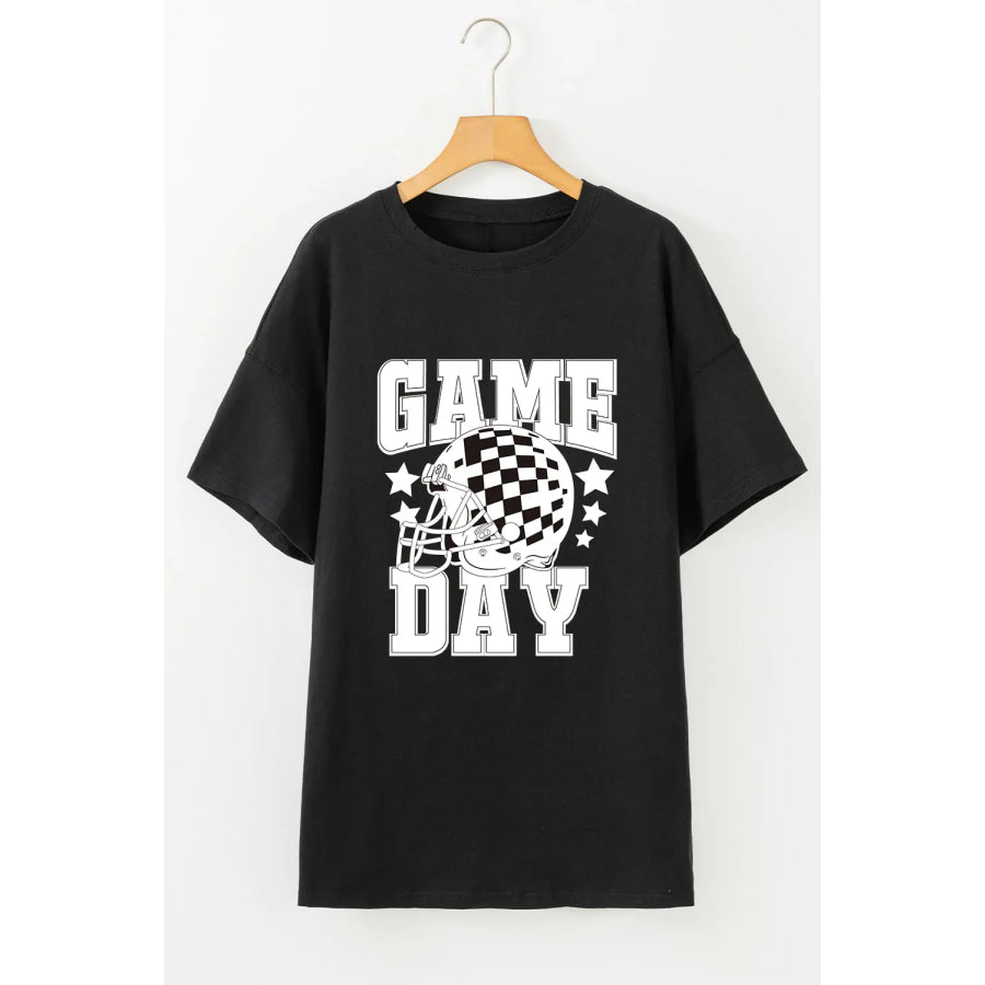 GAME DAY Round Neck Short Sleeve T-Shirt Apparel and Accessories