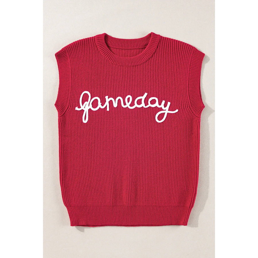 GAME DAY Round Neck Sweater Vest Apparel and Accessories