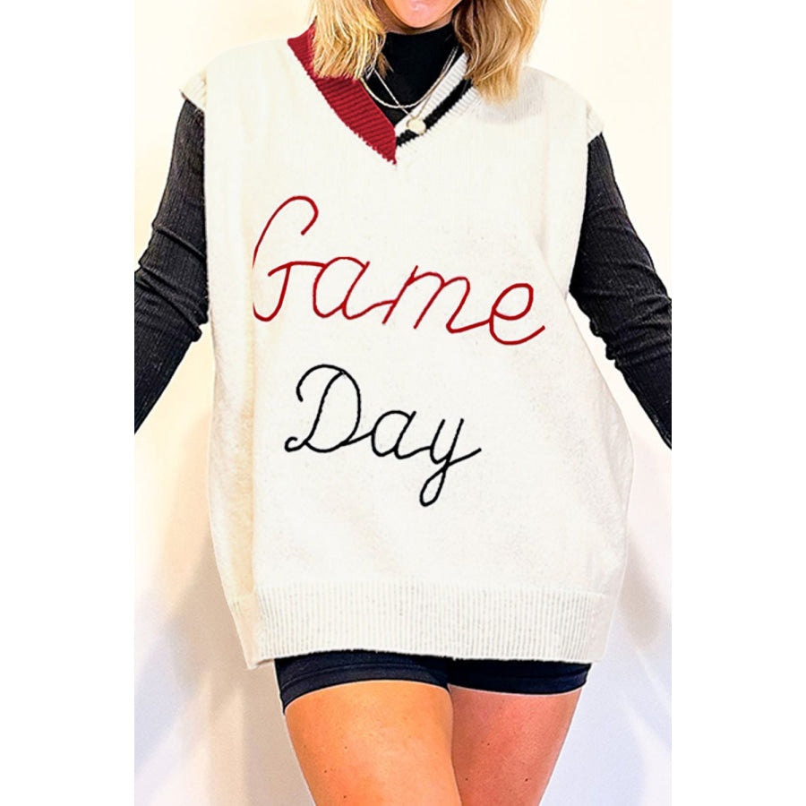 GAME DAY V-Neck Sweater Vest Apparel and Accessories