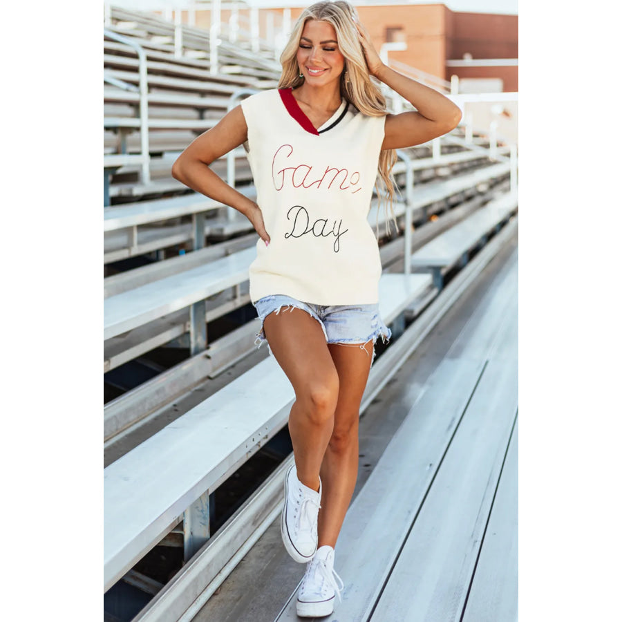 GAME DAY V-Neck Sweater Vest Apparel and Accessories