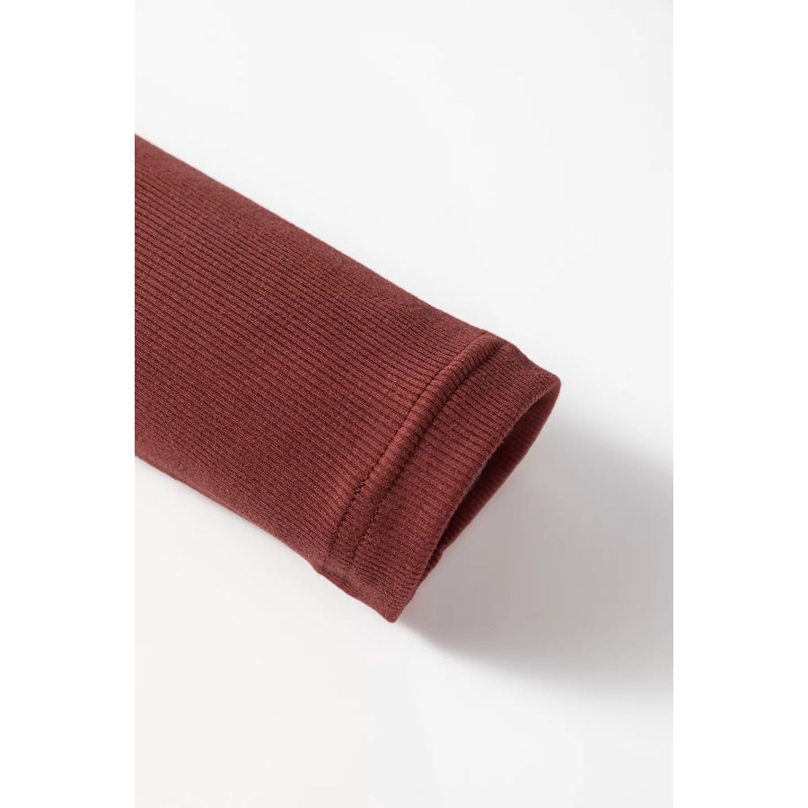 Gathered Bust Square Neck Ribbed Fit Long Sleeve Top Apparel and Accessories