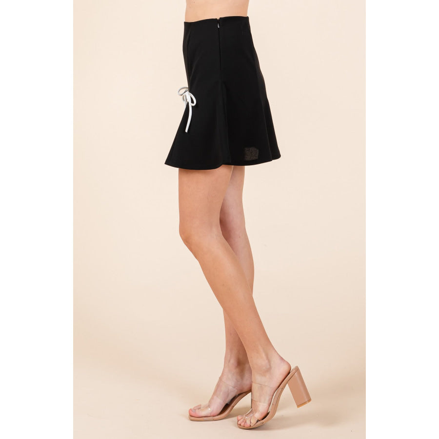 GeeGee 2 - Bow Pleated Mini Skirt Apparel and Accessories