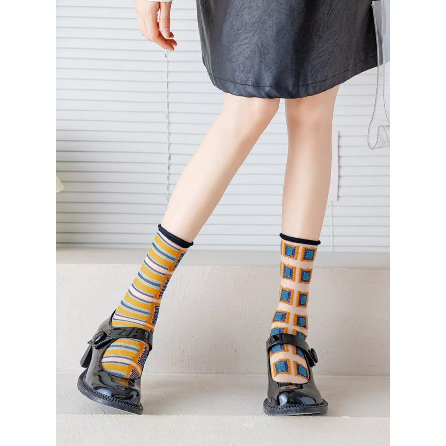 Geometric Abstract Print Socks Apparel and Accessories