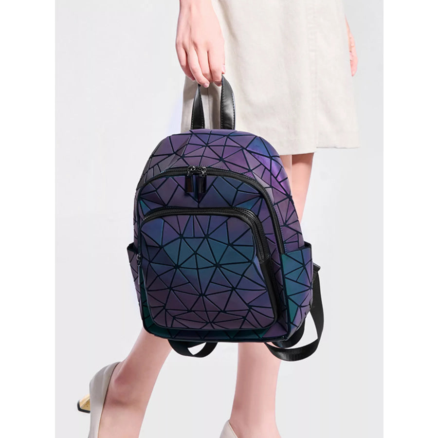 Geometric Adjustable Strap Backpack Bag Purple / onesize Apparel and Accessories