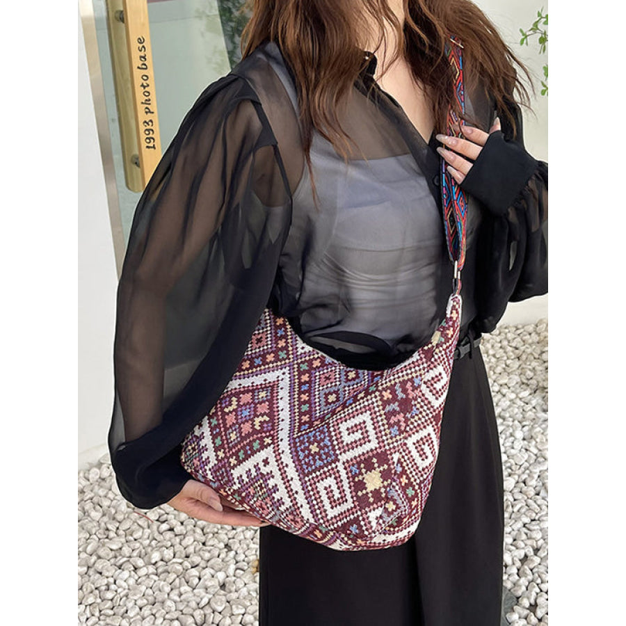 Geometric Adjustable Strap Crossbody Bag Apparel and Accessories