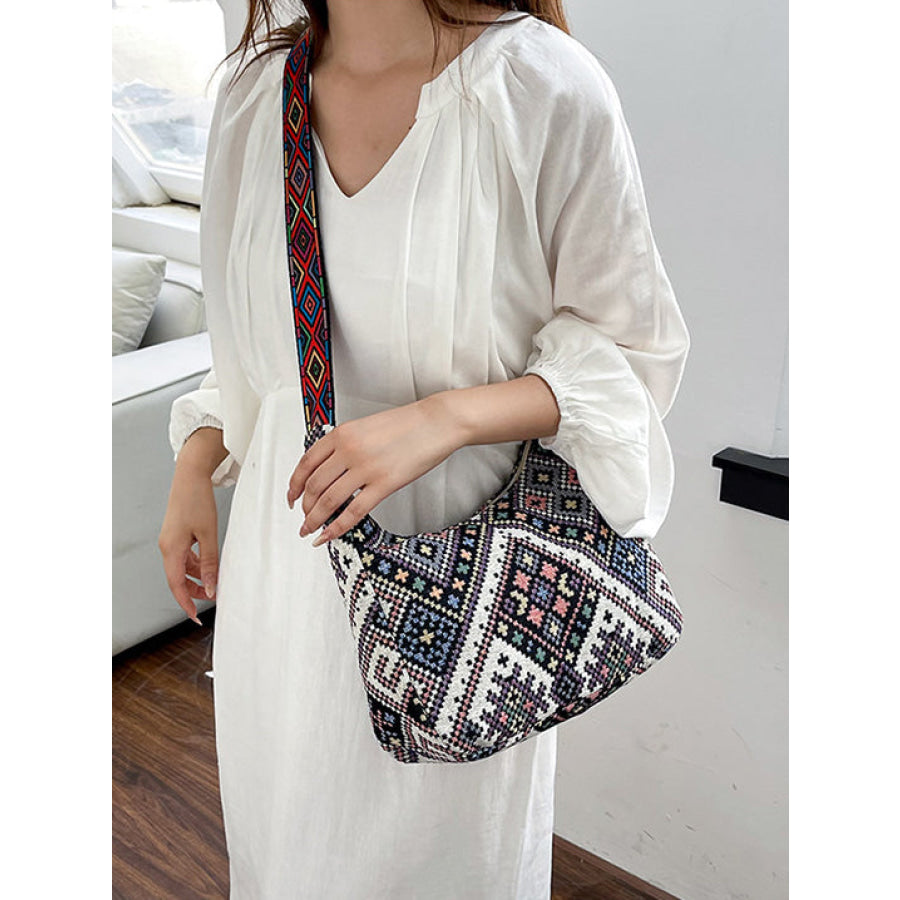 Geometric Adjustable Strap Crossbody Bag Apparel and Accessories