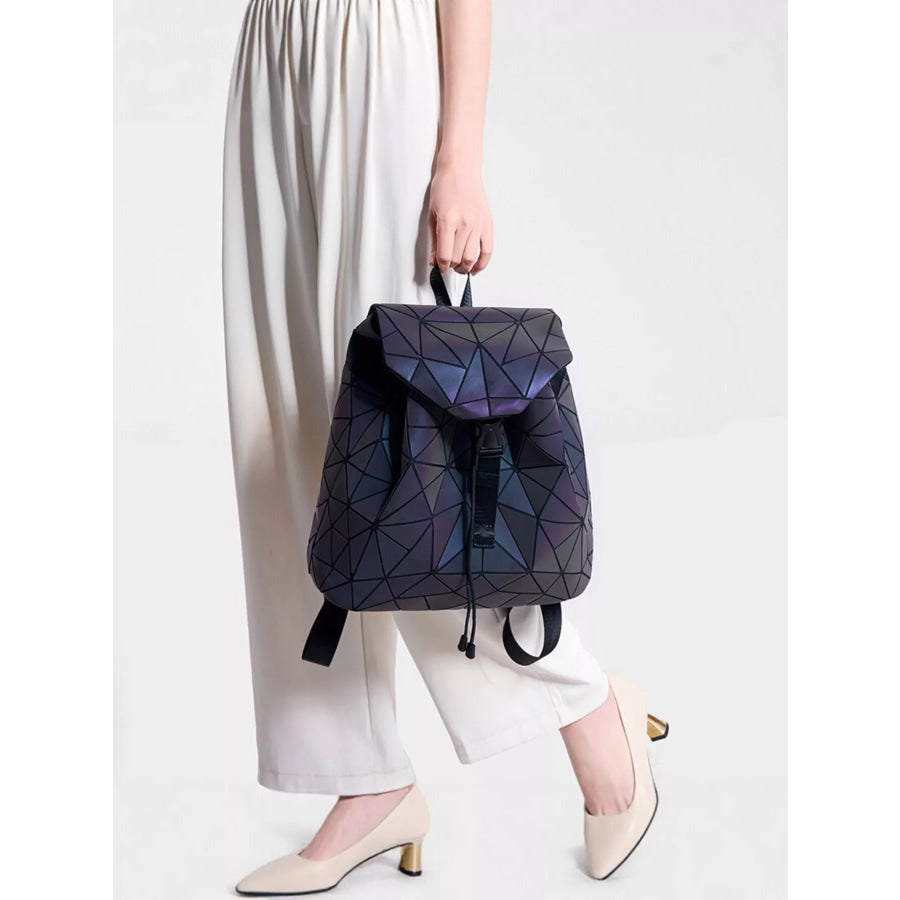 Geometric Backpack Bag Blue Purple / onesize Apparel and Accessories