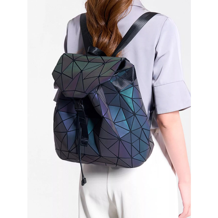 Geometric Backpack Bag Blue Purple / onesize Apparel and Accessories