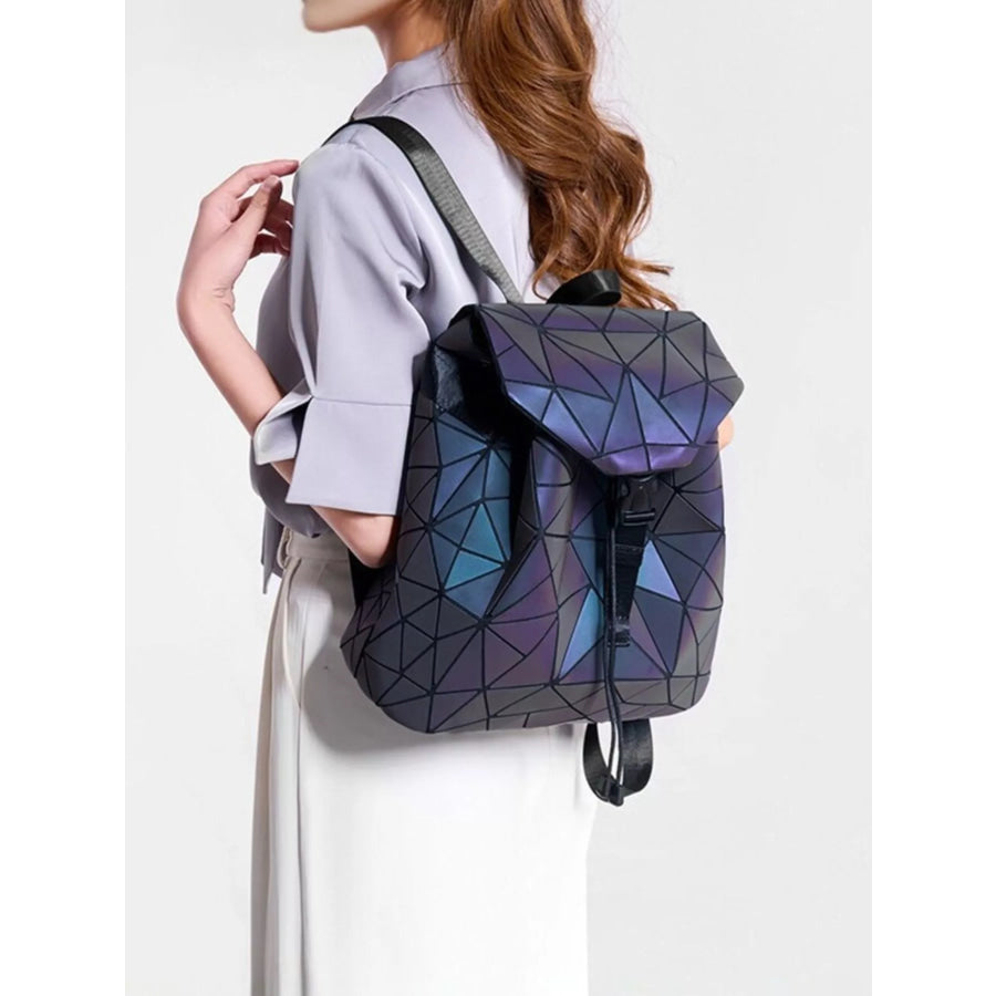 Geometric Backpack Bag Blue Purple / onesize Apparel and Accessories