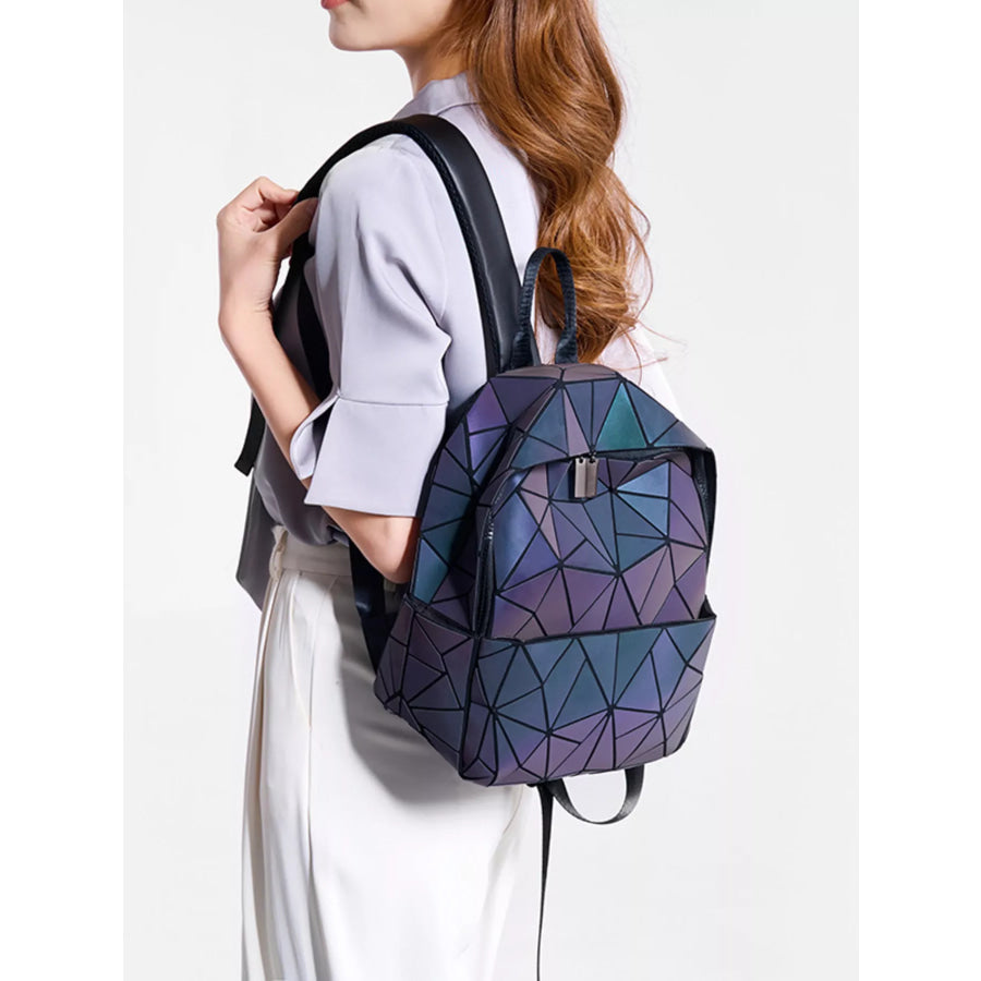 Geometric Backpack Bag Mauve / onesize Apparel and Accessories