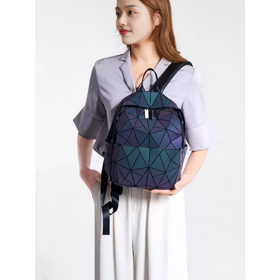 Geometric Backpack Bag Mauve / onesize Apparel and Accessories