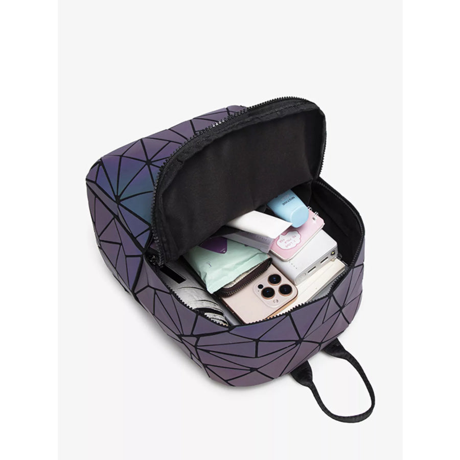 Geometric Backpack Bag Mauve / onesize Apparel and Accessories