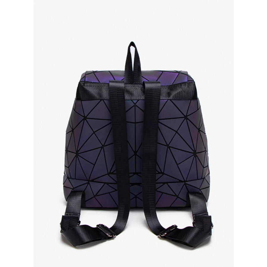 Geometric Buckle Backpack Bag Black / One Size Apparel and Accessories