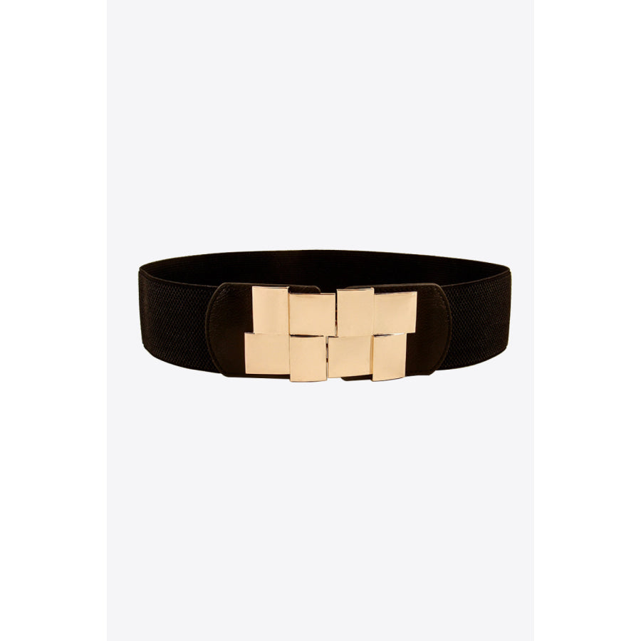 Geometric Buckle Elastic Wide Belt